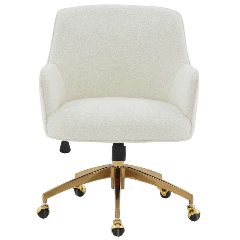 Sedia da scrivania girevole regolabile in velluto grigio chiaro con base argentata, 66Wx71Dx89H