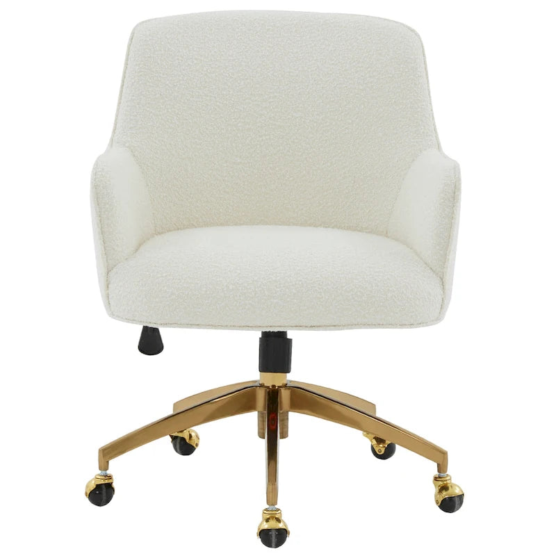 Sedia da scrivania girevole regolabile in velluto grigio chiaro con base argentata, 66Wx71Dx89H
