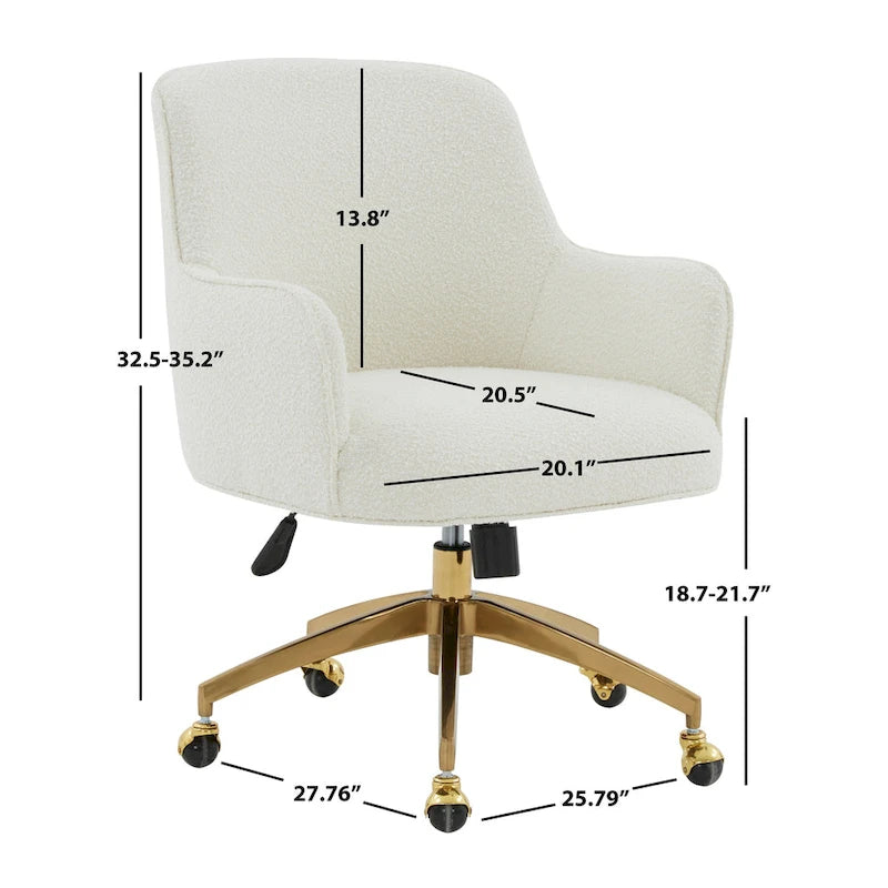 Sedia da scrivania girevole regolabile in velluto grigio chiaro con base argentata, 66Wx71Dx89H
