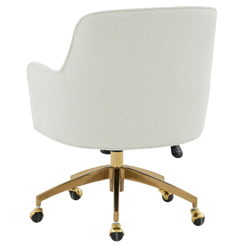 Sedia da scrivania girevole regolabile in velluto grigio chiaro con base argentata, 66Wx71Dx89H
