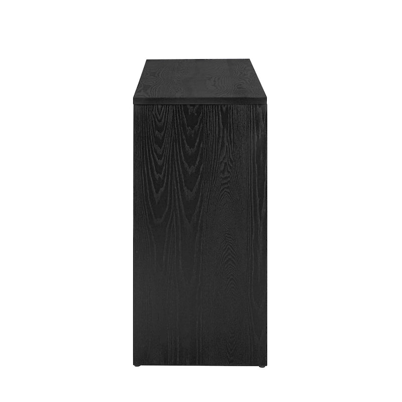 Consolle in stile camino con ripiano in impiallacciatura di legno, 59L x 15P x 32A