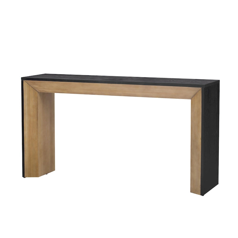 Consolle in stile camino con ripiano in impiallacciatura di legno, 59L x 15P x 32A