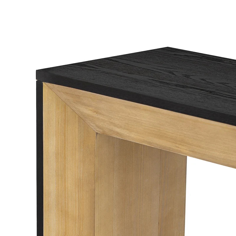 Consolle in stile camino con ripiano in impiallacciatura di legno, 59L x 15P x 32A