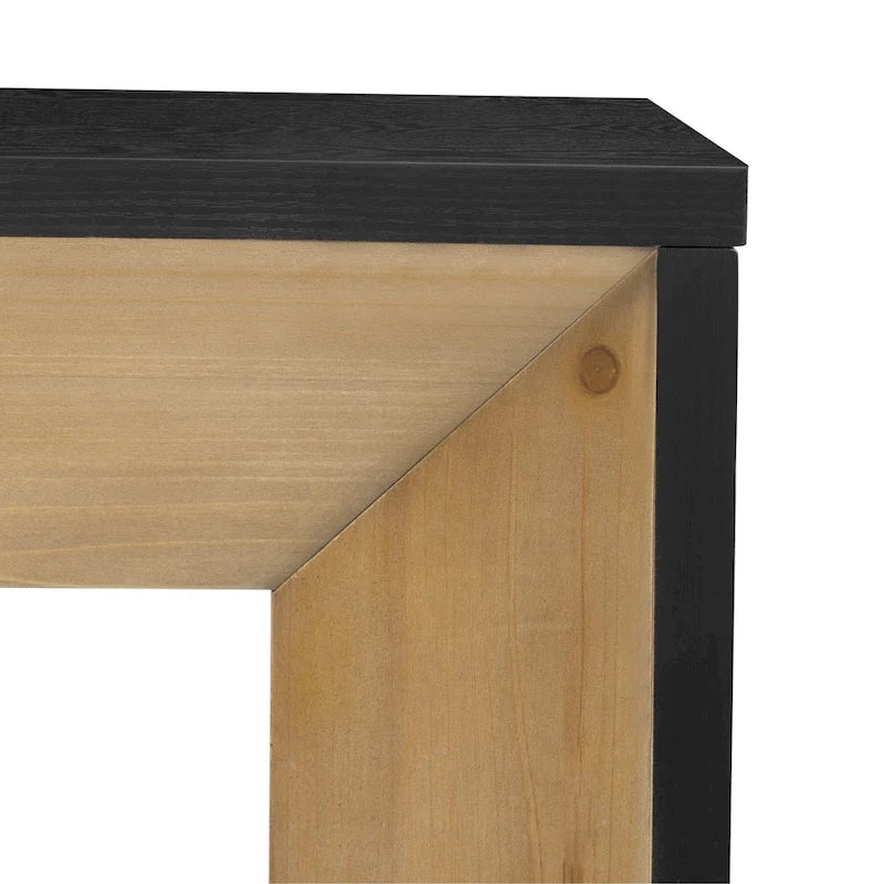 Consolle in stile camino con ripiano in impiallacciatura di legno, 59L x 15P x 32A