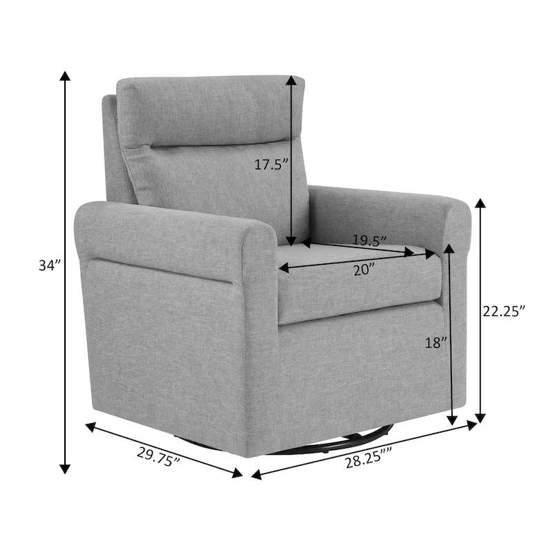 Poltrona girevole a 360° in tessuto bouclé con poggiatesta imbottito