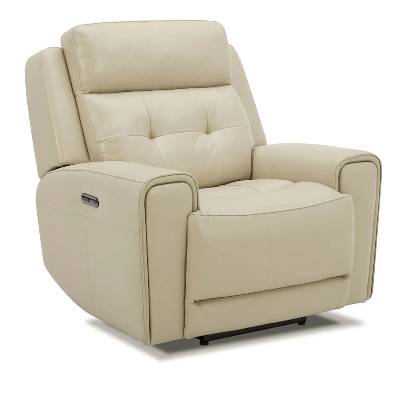 Poltrona Reclinabile Tripla con Base Girevole, Rivestimento in Pelle Pieno Fiore e Porte USB