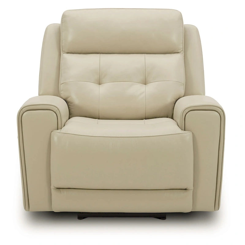 Poltrona Reclinabile Tripla con Base Girevole, Rivestimento in Pelle Pieno Fiore e Porte USB