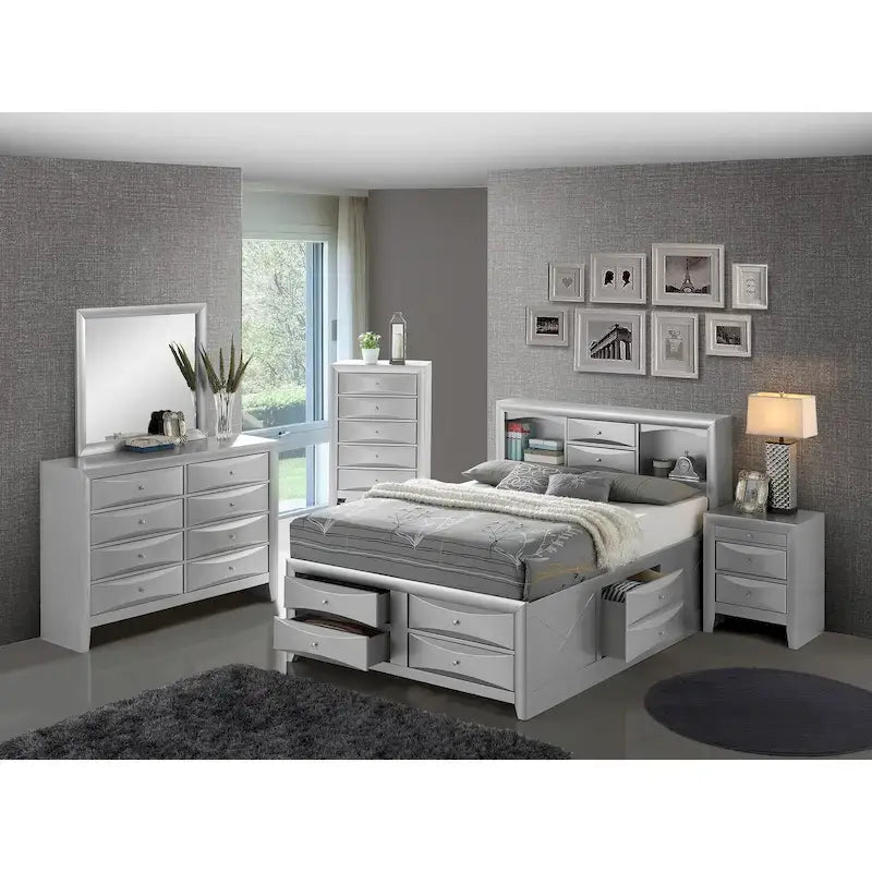 Letto contenitore matrimoniale con cassetti sotto il letto, finitura ciliegio, 57L x 87P x 49H