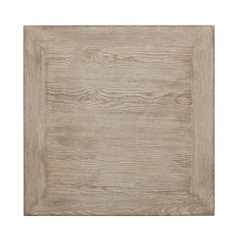 Tavolino artigianale in legno di recupero, finitura bianca slavata, 21L x 21P x 22A