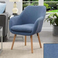 Poltrona accent Sherpa Wingback con gambe in legno massello e cuscino sfoderabile