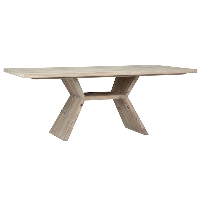 Hudson 79 Rectangular Reclaimed Pine Modern Honeycomb Pedestal Base Dining Table
