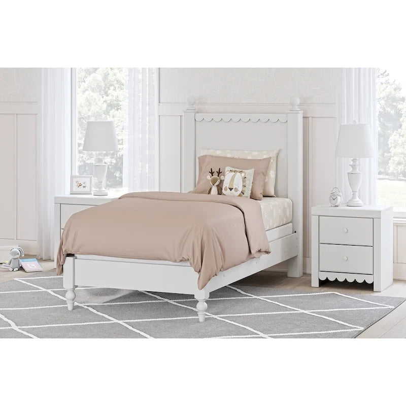 Signature Design by Ashley Mollviney White Panel Headboard Only