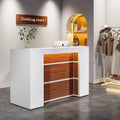 Ampio bancone reception con luci LED per ufficio, salone e attività commerciali