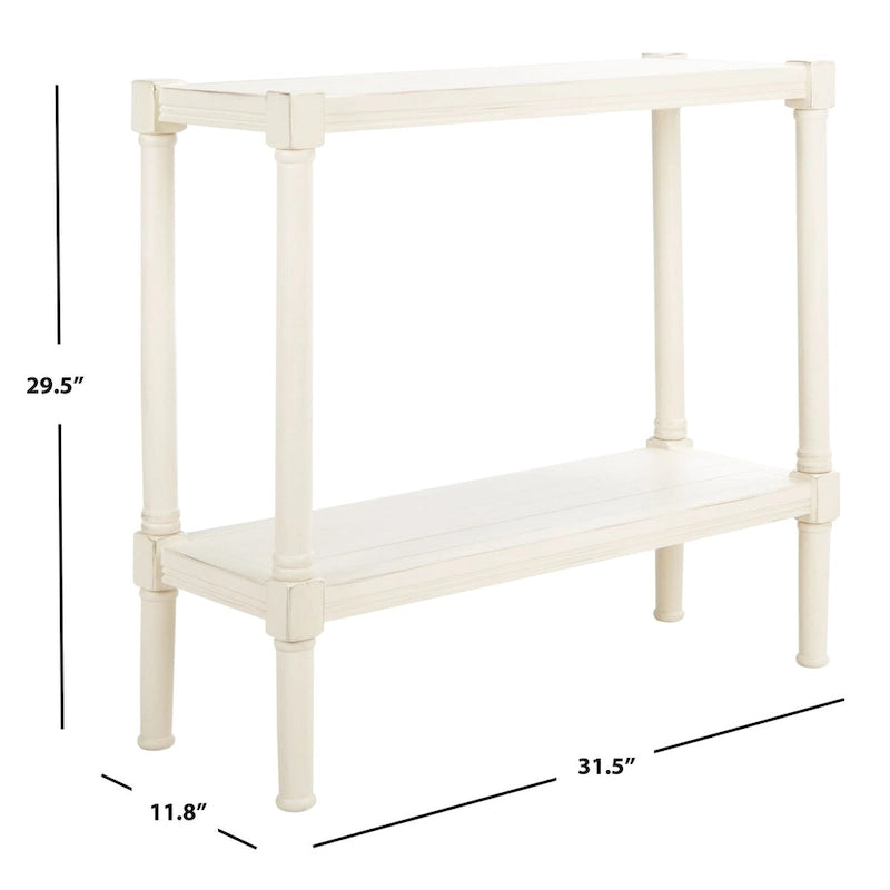 Tavolo Console Classico con Ripiano Inferiore e Struttura in Legno di Pino, 32L x 12P x 30A