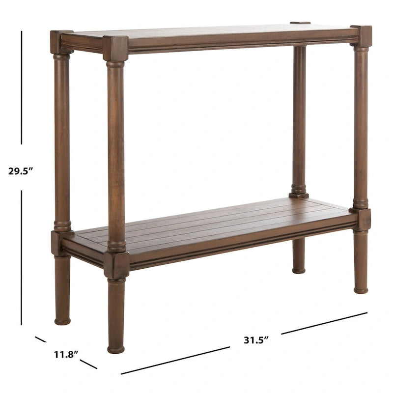 Tavolo Console Classico con Ripiano Inferiore e Struttura in Legno di Pino, 32L x 12P x 30A