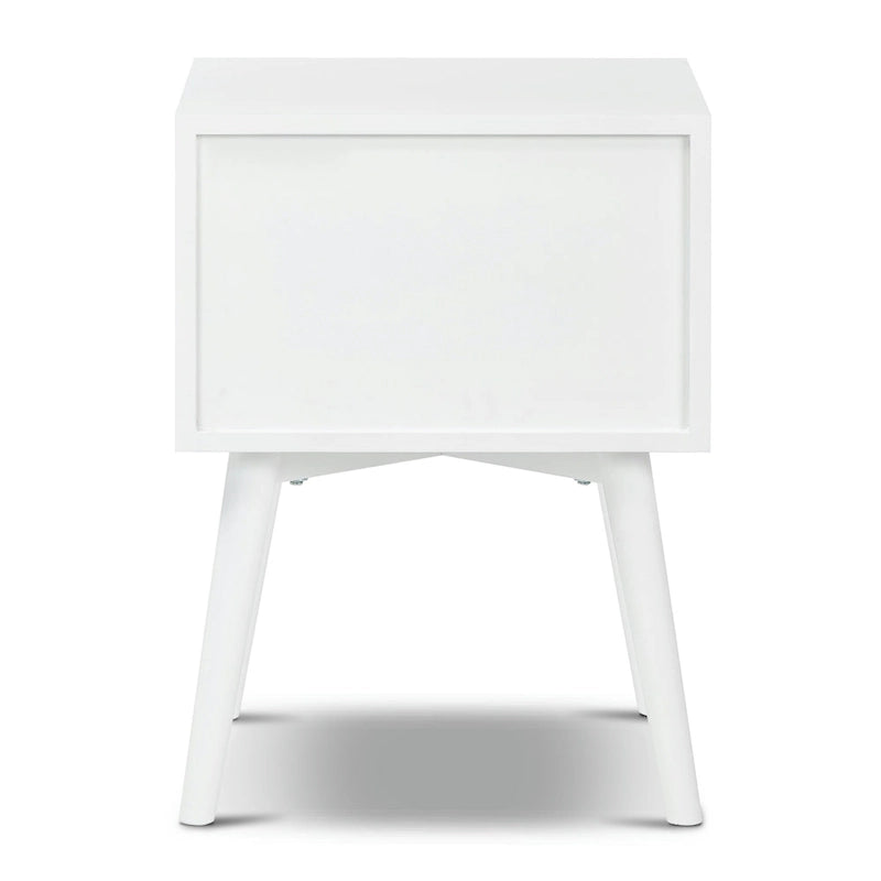 Comodino Moderno Mid-Century con 2 Cassetti e Bordo Smussato, 17,5 L x 15 P x 23,5 A