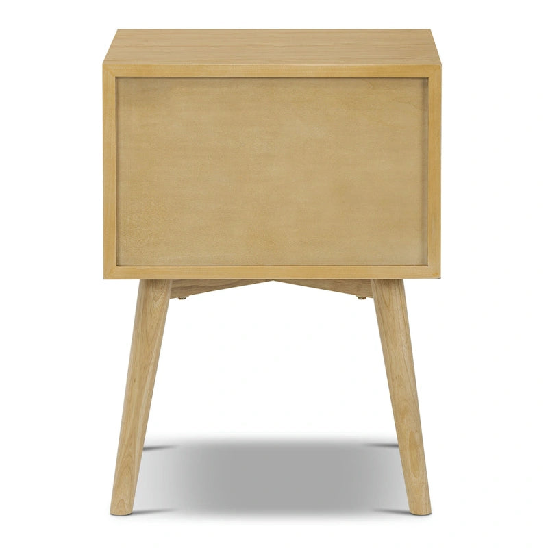 Comodino Moderno Mid-Century con 2 Cassetti e Bordo Smussato, 17,5 L x 15 P x 23,5 A