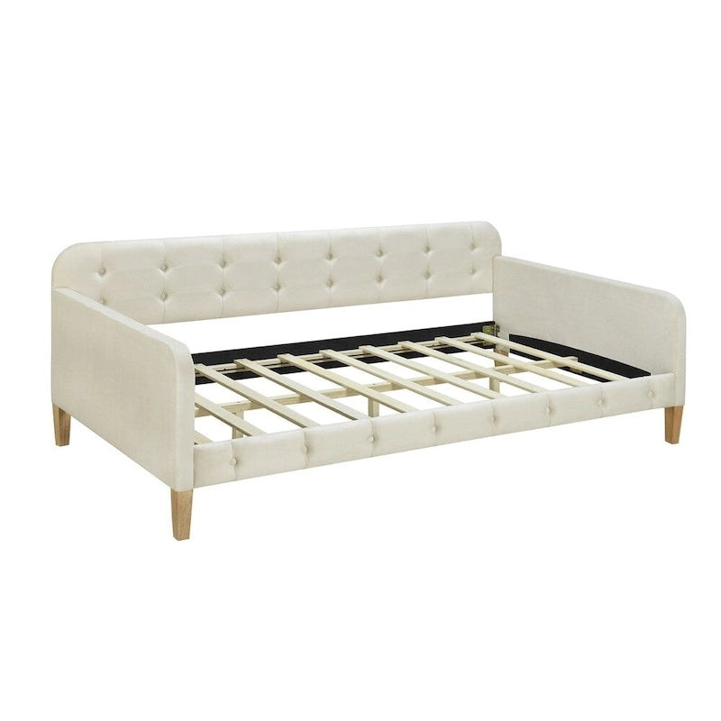 Divano letto singolo imbottito in velluto con braccioli e supporto a doghe, 80x41