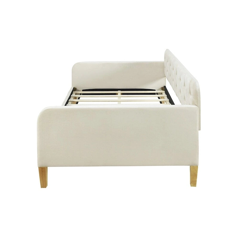 Divano letto singolo imbottito in velluto con braccioli e supporto a doghe, 80x41