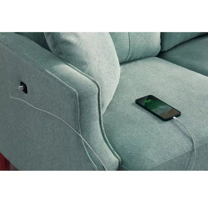 Divanetto a 2 posti con porta di ricarica USB e tessuto impermeabile