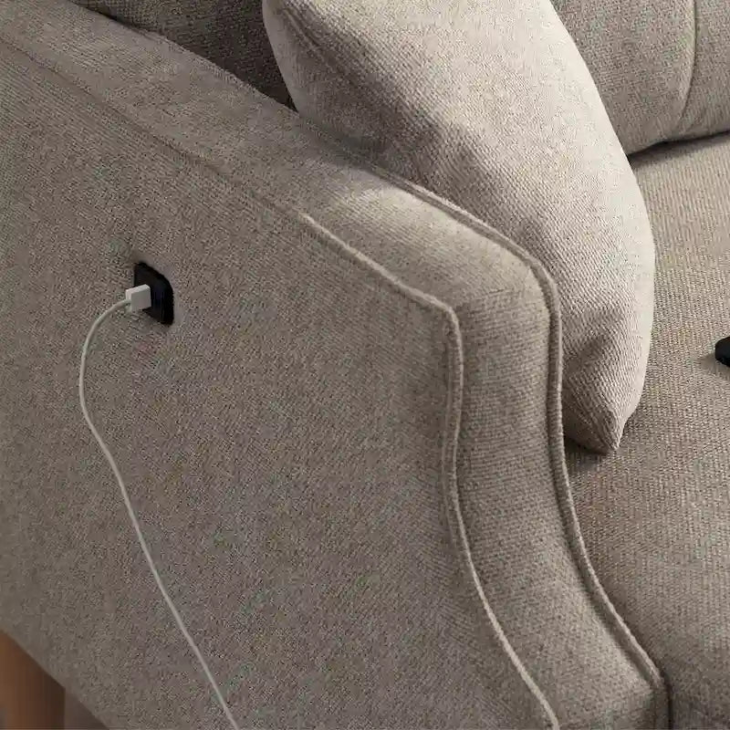 Divanetto a 2 posti con porta di ricarica USB e tessuto impermeabile