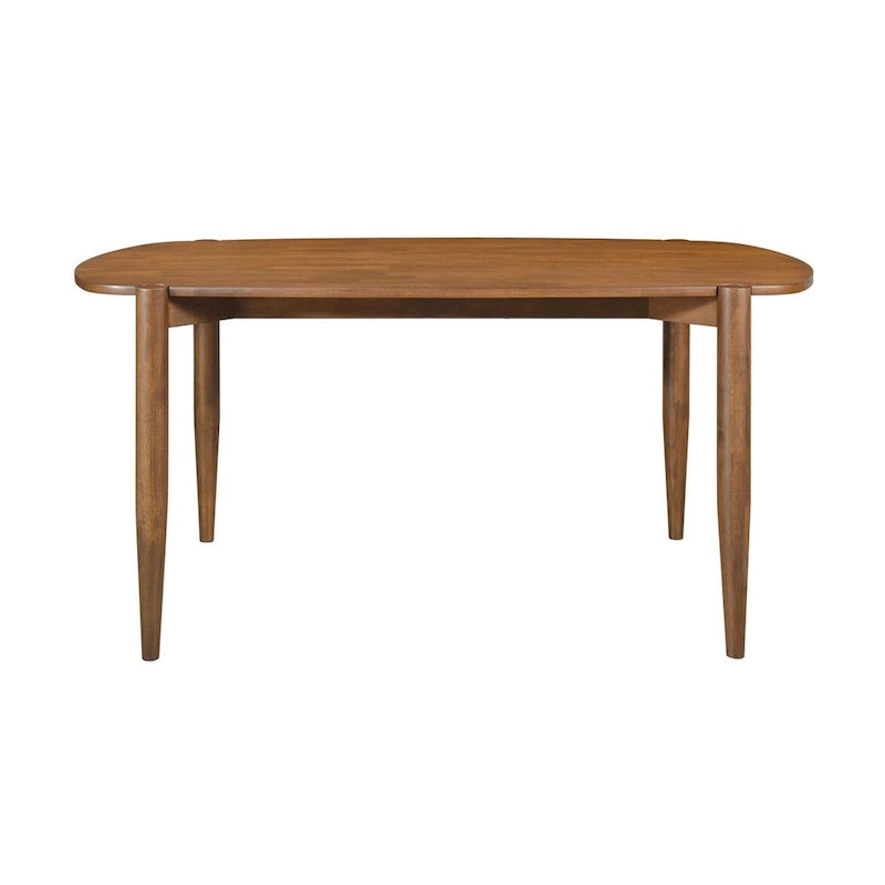 Tavolo da pranzo in legno massiccio con finitura noce e bordi arrotondati, 39.75W x 63.5L x 30H
