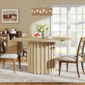 Tavolo da pranzo rotondo stile rustico da 120 cm, 6 posti, base in metallo