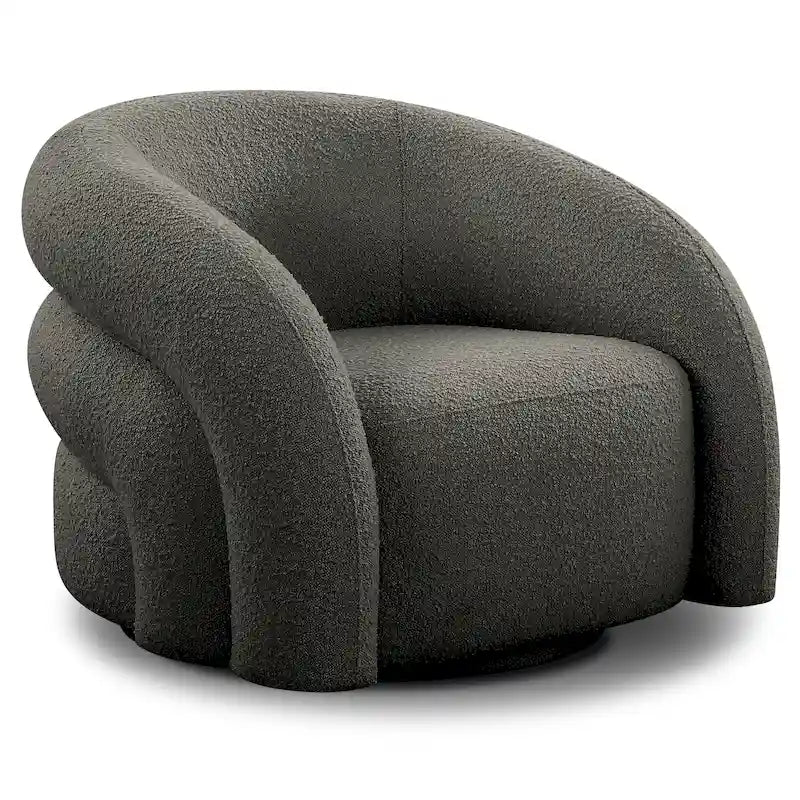 Poltrona girevole imbottita a canali, completamente assemblata, 33L x 31P x 29,5A