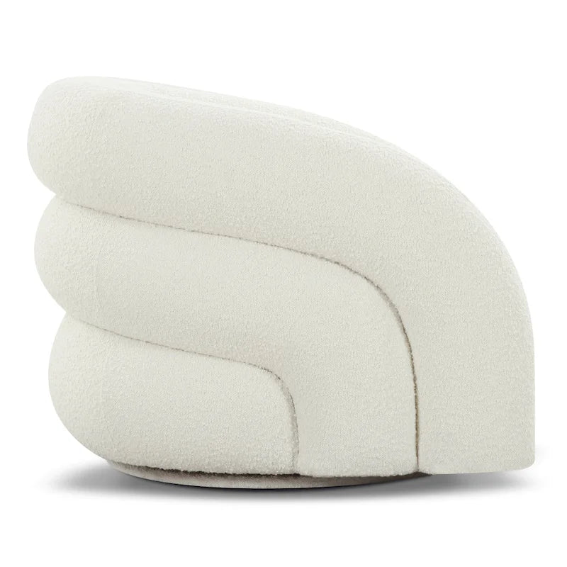 Poltrona girevole imbottita a canali, completamente assemblata, 33L x 31P x 29,5A