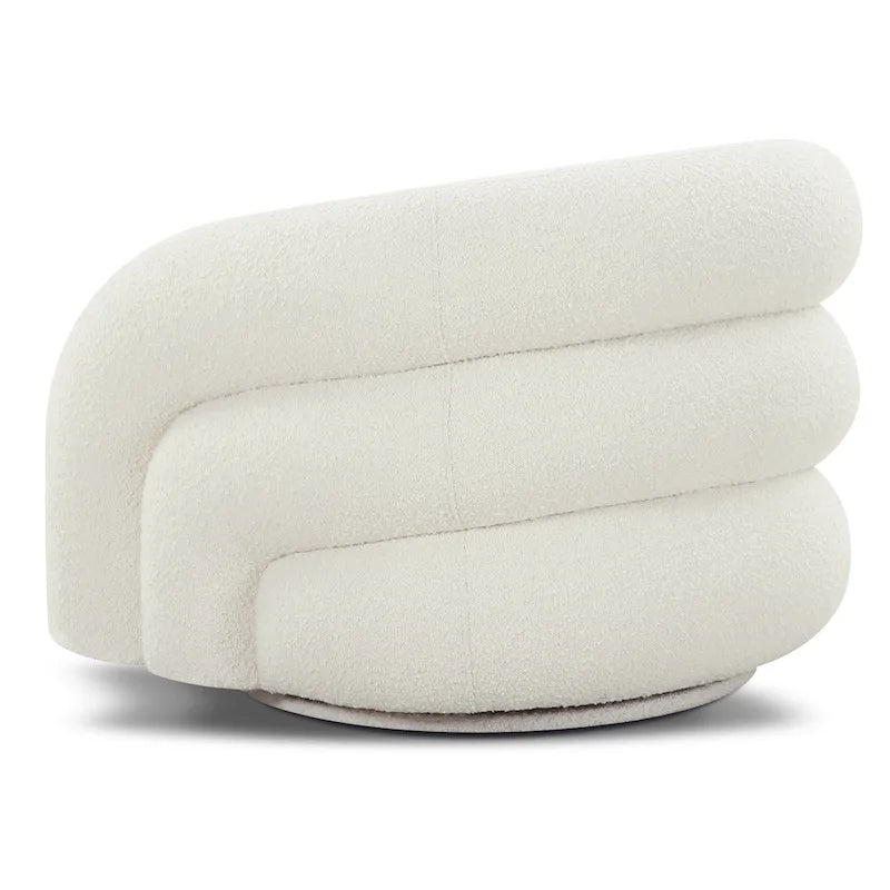 Poltrona girevole imbottita a canali, completamente assemblata, 33L x 31P x 29,5A
