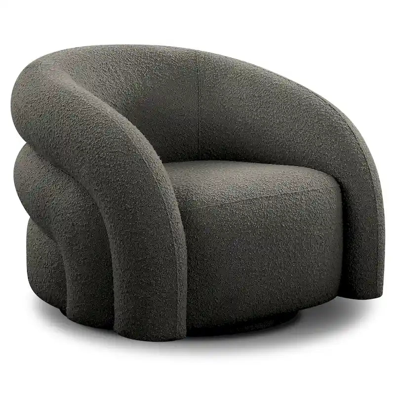 Poltrona girevole imbottita a canali, completamente assemblata, 33L x 31P x 29,5A