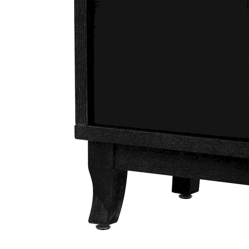 Credenza a specchio retrò con 3 ante in vetro e ripiani regolabili, 120 cm di lunghezza